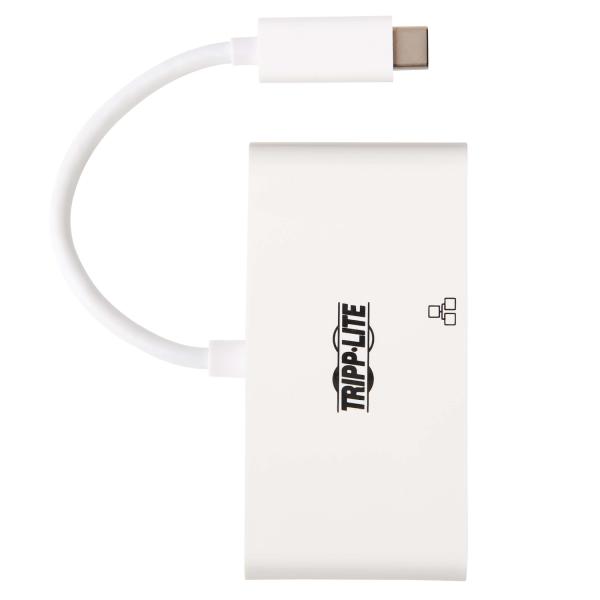 Tripplite Mini dokovací stanice USB-C / HDMI, USB-A, GbE, 60W nabíjení, HDCP, bílá 