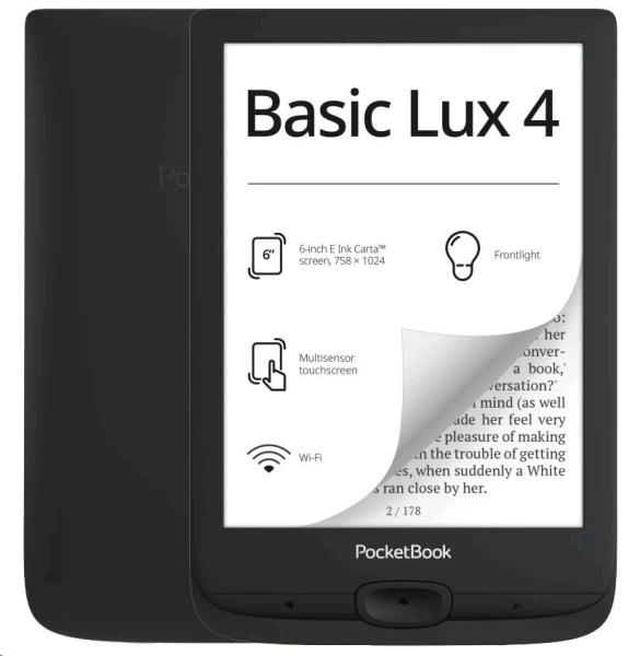E-book POCKETBOOK 618 Basic Lux 4 Ink Black, čierny