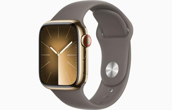 Apple Watch S9 Cell/ 45mm/ Gold/ Šport Band/ Clay/ -M/ L
