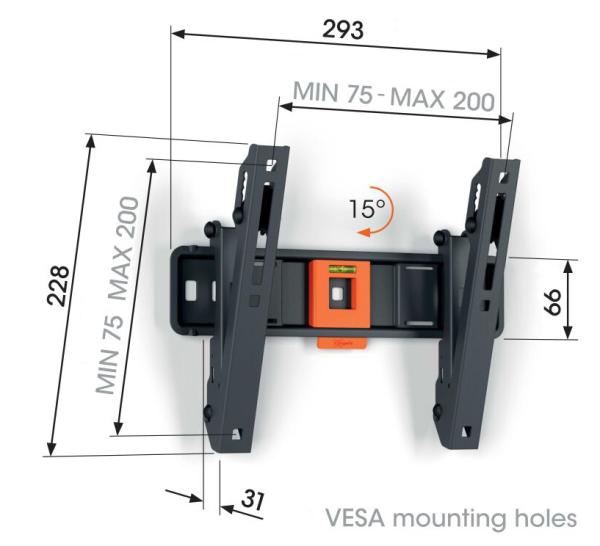 Vogel&quot;s TVM 1213, TV držiak s náklonom pre obrazovky 19-43", 25 kg 