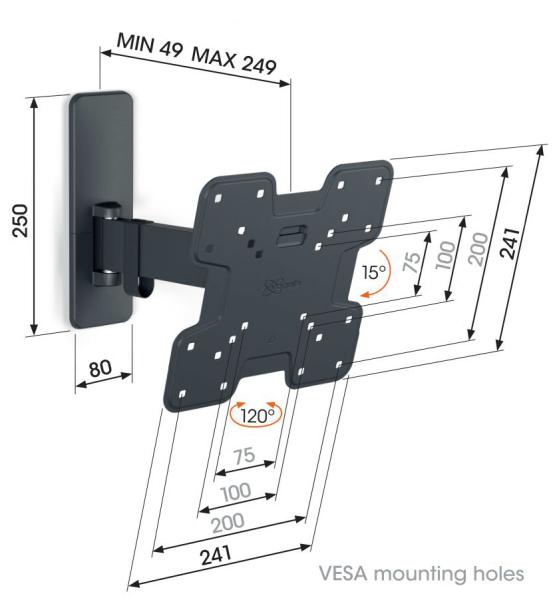 Vogel&quot;s TVM 1223, TV rameno pre obrazovky 19-43", 15 kg 