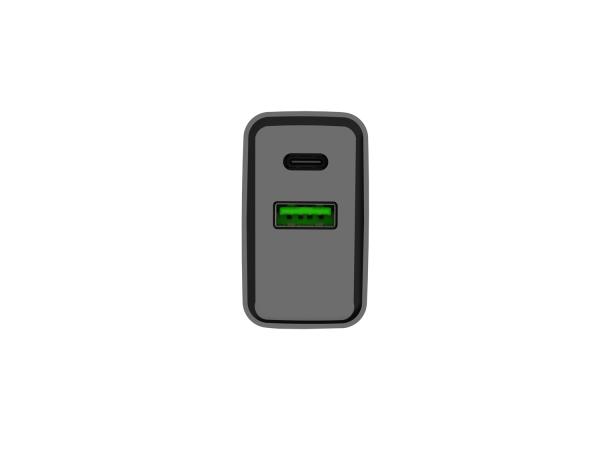 Univerzálna nabíjačka Natec RIBERA 20W 1X USB-A + 1X USB-C, čierna 