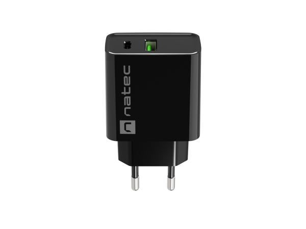 Univerzálna nabíjačka Natec RIBERA 20W 1X USB-A + 1X USB-C, čierna