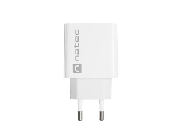 Univerzálna nabíjačka Natec RIBERA 20W 1X USB-A + 1X USB-C, biela 