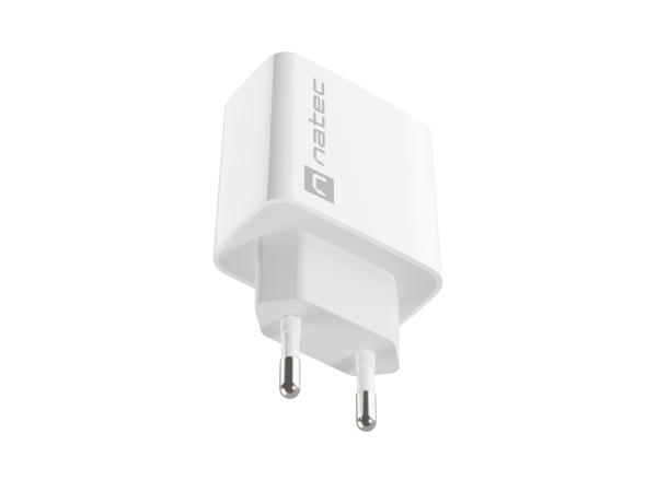 Univerzálna nabíjačka Natec RIBERA 20W 1X USB-A + 1X USB-C, biela 