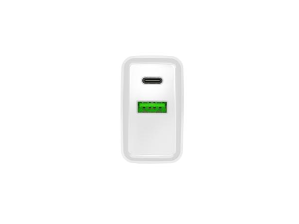 Univerzálna nabíjačka Natec RIBERA 20W 1X USB-A + 1X USB-C, biela 