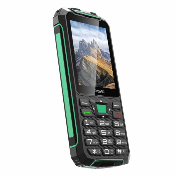 EVOLVEO StrongPhone W4, vodotesný odolný Dual SIM telefón, čierno-zelená 
