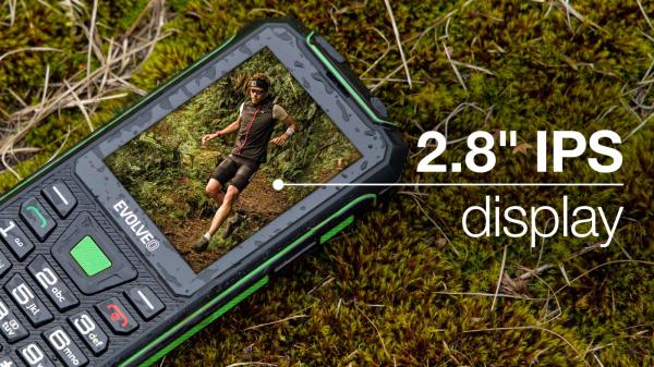 EVOLVEO StrongPhone W4, vodotesný odolný Dual SIM telefón, čierno-zelená 