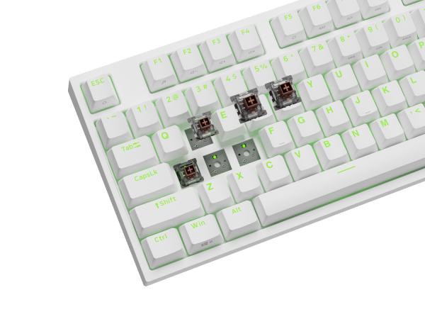 Genesis herní mechanická klávesnice THOR 404/ RGB/ Khail Box Brown/ Drátová USB/ US layout/ Bílá 