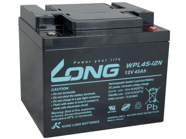 LONG batéria 12V 45Ah M6 LongLife 12 rokov (WPL45-12N)