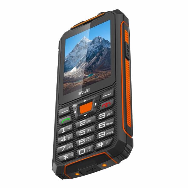 EVOLVEO StrongPhone Z6, vodotěsný odolný Dual SIM telefon, černo-oranžová 