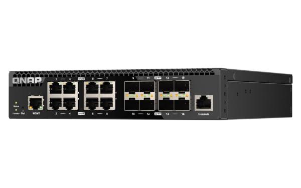 QNAP riadený switch QSW-M3216R-8S8T (8x 10GbE porty + 8x 10G SFP+ porty, polovičná šírka) 