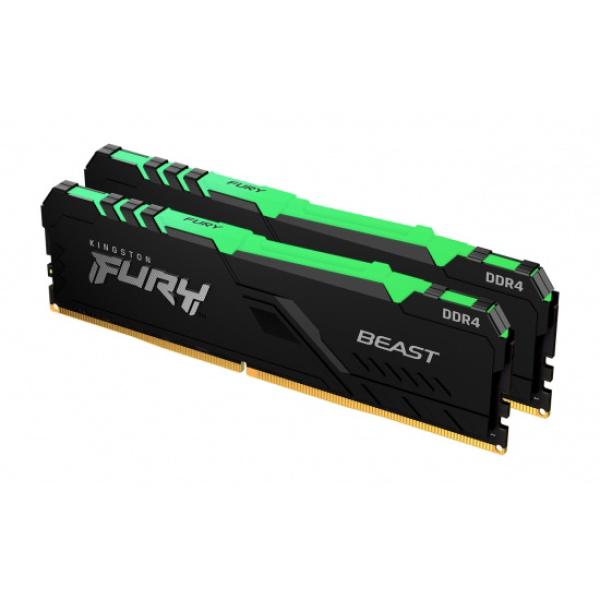 Kingston FURY Beast/ DDR4/ 16GB/ 3600MHz/ CL17/ 2x8GB/ RGB/ Black 