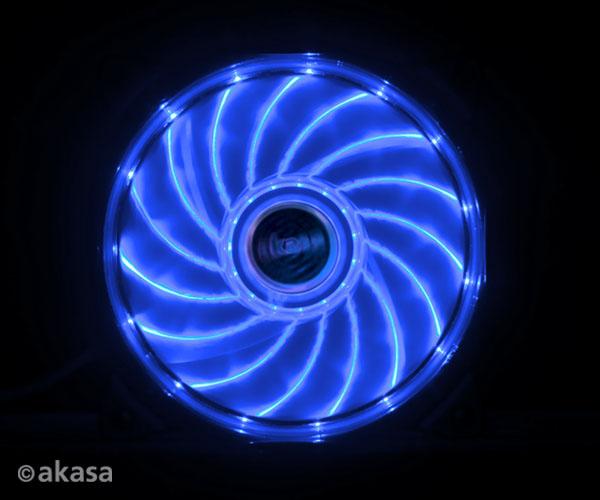 prídavný ventilátor Akasa Vegas LED 12 cm modrá