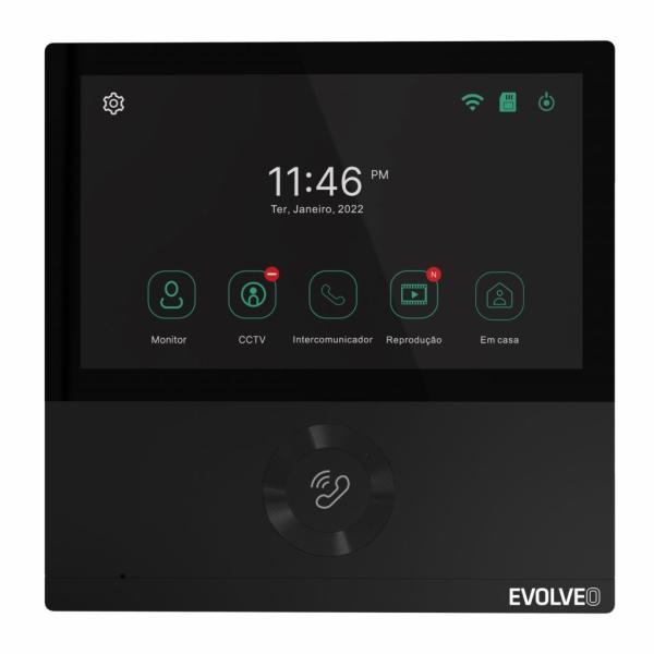 EVOLVEO DoorPhone AHD7, Sada domácího WiFi videotelefonu s ovládáním brány nebo dveří, černý monitor 