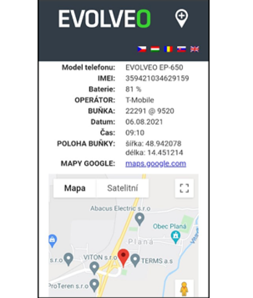 EVOLVEO EasyPhone FS, vyklápěcí mobilní telefon 2.8" pro seniory s nabíjecím stojánkem (červená barv 