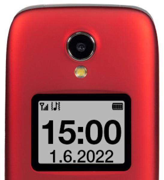 EVOLVEO EasyPhone FS, vyklápací mobilný telefón 2.8" pre seniorov s nabíjacím stojanom (červená farba 
