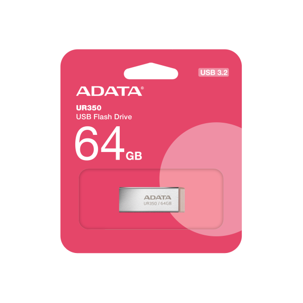 ADATA UR350/ 64GB/ USB 3.2/ USB-A/ Hnědá 