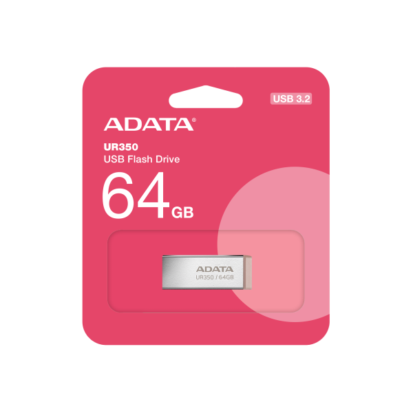 ADATA UR350/ 64GB/ USB 3.2/ USB-A/ Hnedá 