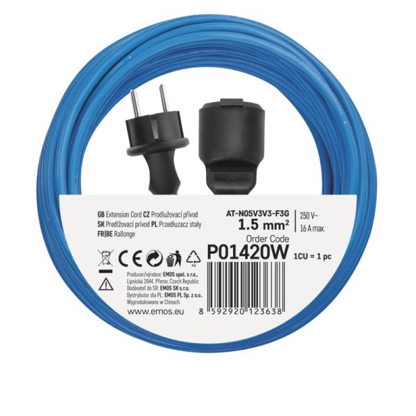 EMOS PREDĹŽKA 1Z 20M 1, 5MM NEMRZNÚCI KÁBEL 