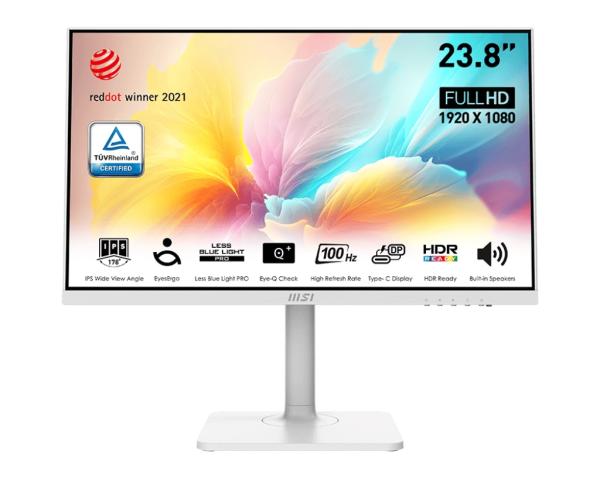 MSI Modern/ MD2412PW/ 23, 8"/ IPS/ FHD/ 100Hz/ 1ms/ White/ 3R