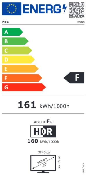 98" LED NEC E988, 3840x2160, IPS, 24/ 7, 350cd 