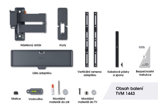 Vogel&quot;s TVM1443, TV rameno s 3 kĺbmi pre displeje 32-65", 25 kg 