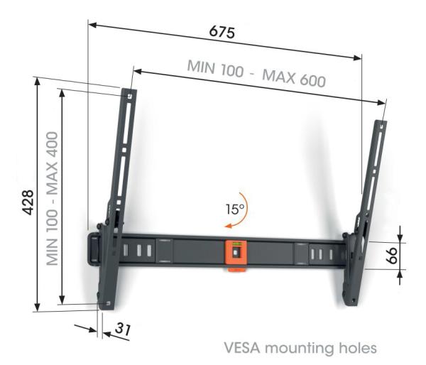 Vogel&quot;s TVM 1613, TV držiak s náklonom pre obrazovky 40-77", 35 kg 
