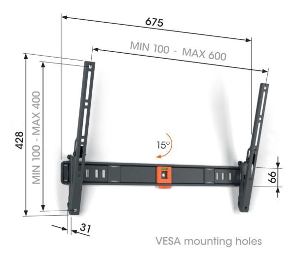 Vogel&quot;s TVM 1613, TV držák s náklonem pro obrazovky 40-77", 35 kg 