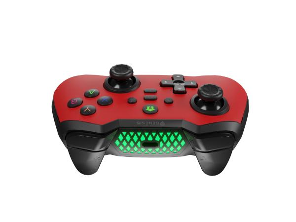 Bezdrátový gamepad Genesis MANGAN 400 pro PC/ Switch/ Mobil, červený 