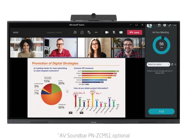 75" LED SHARP PN-L752B, 3840x2160, 16/ 7, 400cd, touch 