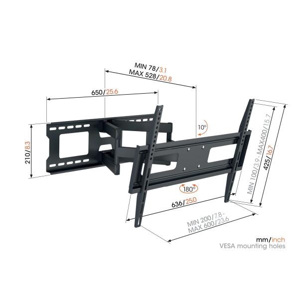 Vogel&quot;s MA4040, dvojité TV rameno so 4 kĺbmi pre 40-77", 35 kg 