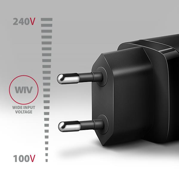 AXAGON ACU-DPQ65, GaN nabíjačka do siete 65W, 3x port (USB-A + dual USB-C), PD3.0/ QC4+/ PPS/ Apple 