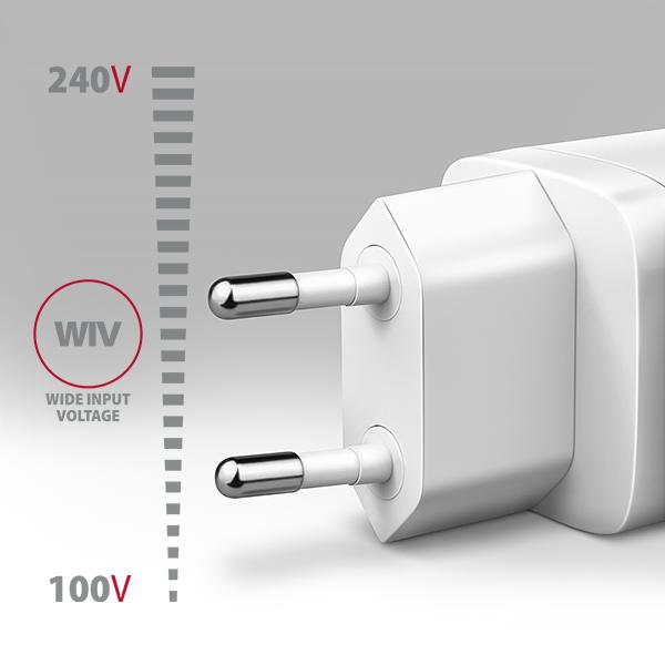 AXAGON ACU-DPQ65W, GaN nabíjačka do siete 65W, 3x port (USB-A + dual USB-C), PD3.0/ QC4+/ PPS/ Apple 
