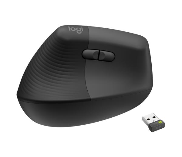 LOGITECH Lift For Business/ Ergonomická/ Optická/ Pro leváky/ 4 000DPI/ Bezdrátová USB + Bluetooth/ Grafit 