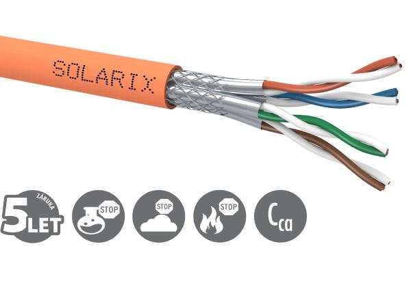 Instalační kabel Solarix CAT7 SSTP LSOH Cca-s1, d1, a1 500m/ cívka SXKD-7-SSTP-LSOH