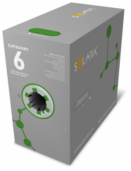 Instalační kabel Solarix CAT6 UTP PVC Eca 305m/ box SXKD-6-UTP-PVC 