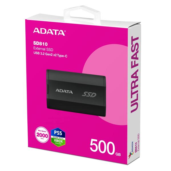 ADATA SD810/ 500GB/ SSD/ Externý/ Čierna/ 5R 