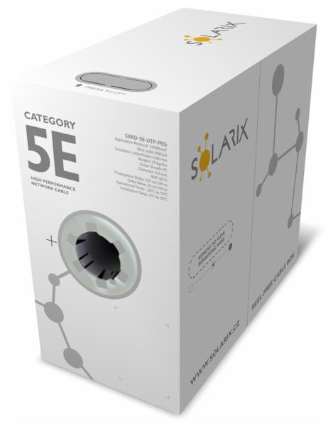 Instalační kabel Solarix CAT5E UTP PE Fca venkovní Gelový 305m/ box SXKD-5E-UTP-PEG 