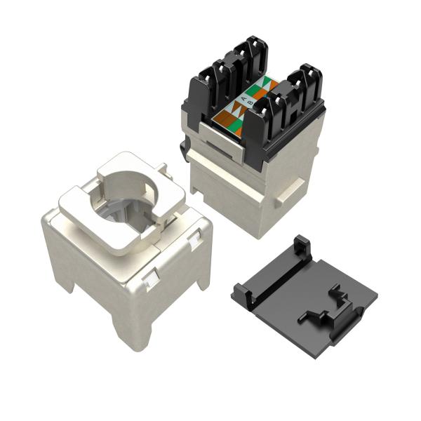 Rychlozařezávací keystone Solarix CAT6A STP SXKJ-10G-STP-BK-NA Component Level a 4PPoE certifikace 