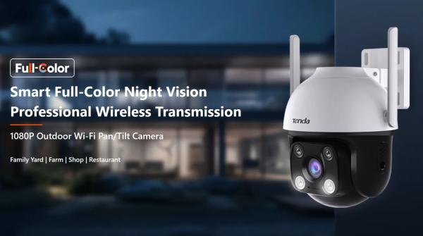 Tenda CH3-WCA - Venkovní otočná IP65 Wi-Fi FullHD kamera, noční LED, audio, detekce pohybu, CZ app 
