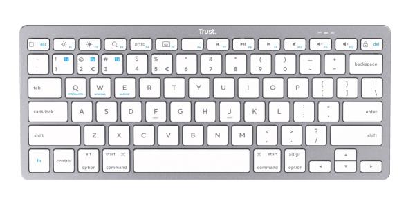 TRUST/ Bezdrôtová Bluetooth/ CZ- SK layout/ Strieborná