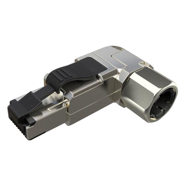 Konektor MPTL 90° RJ45 CAT5E STP samorezný SXRJ45-5E-STP-BK-SA-U 