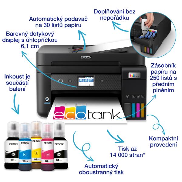 Epson EcoTank/ L6290/ MF/ Ink/ A4/ LAN/ WiFi/ USB 