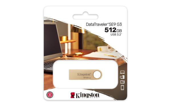 DataTraveler SE9 G3/ 512GB/ USB 3.2/ USB-A/ Zlatá 