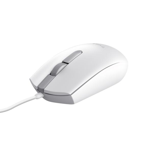 Trust TM-101W/ Kancelárska/ Optická/ 1 200 DPI/ Drôtová USB/ Biela 