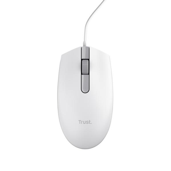 Trust TM-101W/ Kancelárska/ Optická/ 1 200 DPI/ Drôtová USB/ Biela