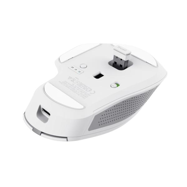 Trust Ozaa+/ Kancelárska/ Optická/ Pre pravákov/ 3 200 DPI/ USB+BT/ Biela 