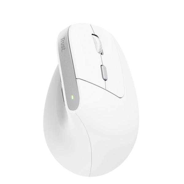 Trust Bayo II/ Vertikálna/ Optická/ Pre pravákov/ 2 400 DPI/ Bezdrôtová USB/ Biela