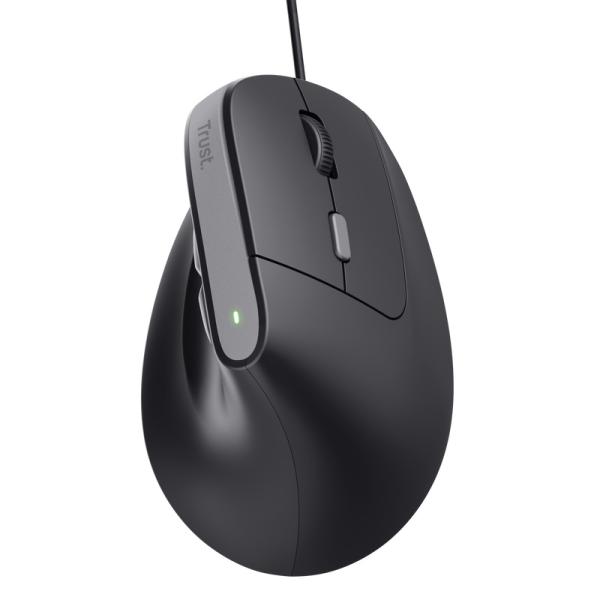 Trust Bayo II/ Vertikálna/ Optická/ Pre pravákov/ 2 400 DPI/ Drôtová USB/ Čierna
